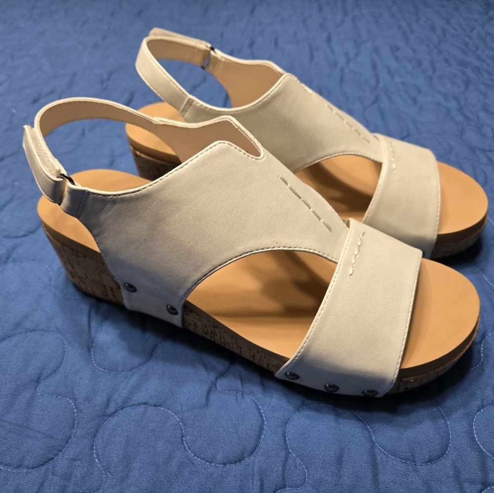 Boutique By CORKYS Elegant Beige Wedge Sandals